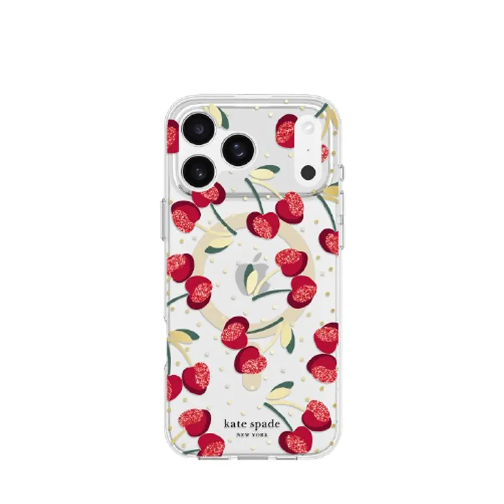 【kate spade】iPhone 17系列 精品磁吸防摔殼 嬌豔櫻桃/ iPhone 17