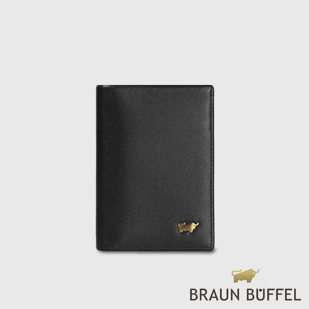 【BRAUN BUFFEL 德國小金牛】台灣總代理 新遊牧族-TW 4卡名片夾-黑色/BF380-402-BK