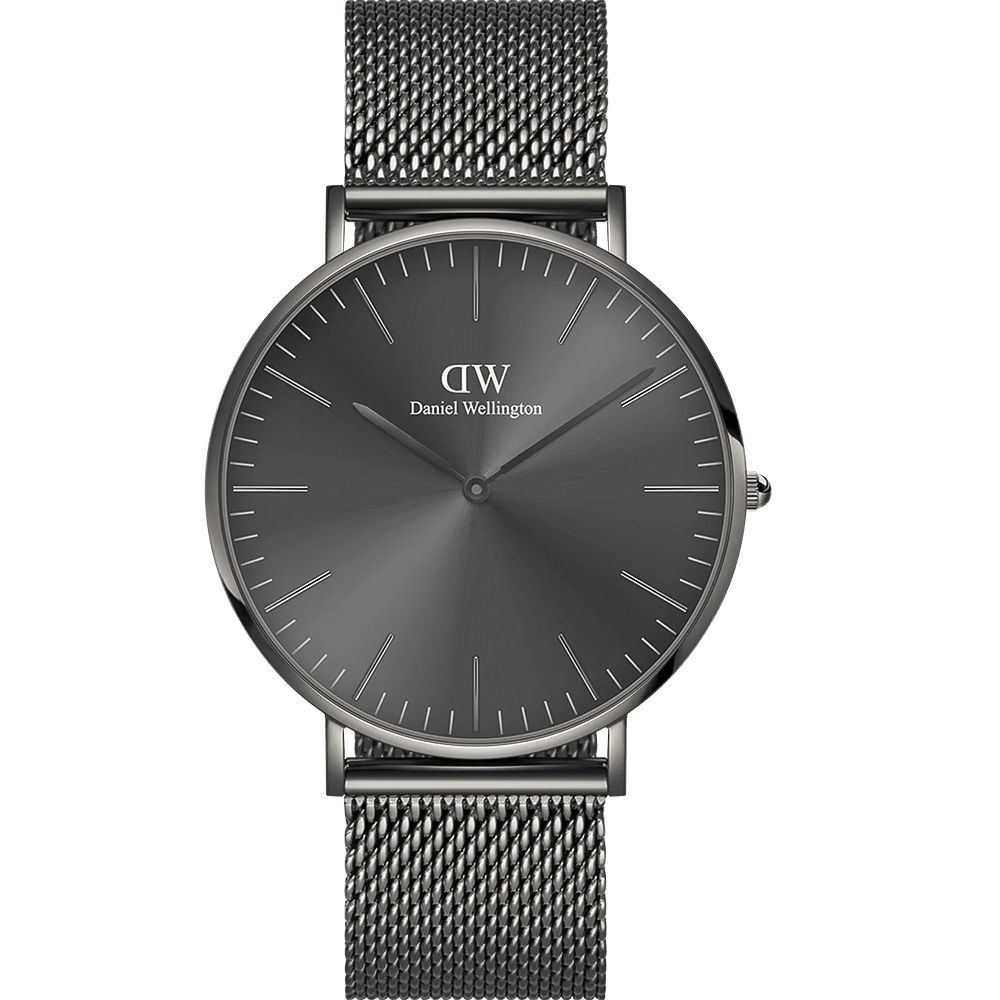 Daniel Wellington DW Classic Mesh Graphite 經典極簡美學米蘭帶手錶-40mm/灰框(DW00100630)