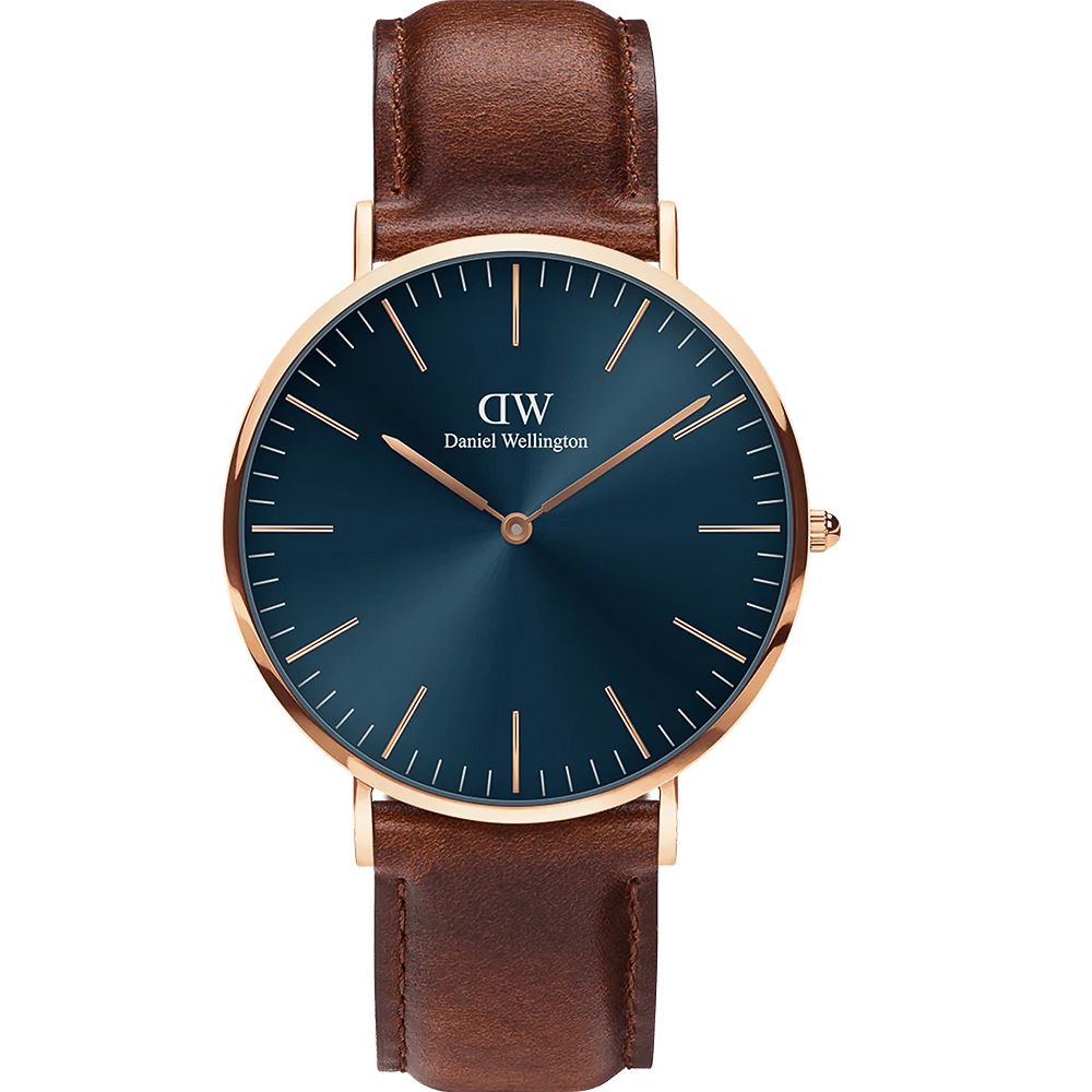 Daniel Wellington DW Classic St. Mawes Arctic 經典極簡美學手錶-40mm/玫瑰金框(DW00100626)
