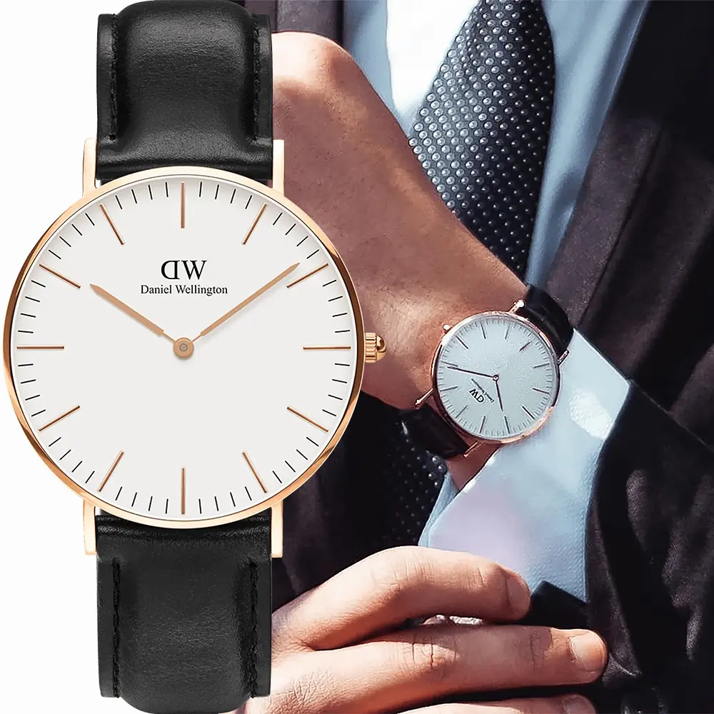 Daniel Wellington DW Classic Sheffield 經典極簡美學手錶-40mm/玫瑰金框(DW00100007)