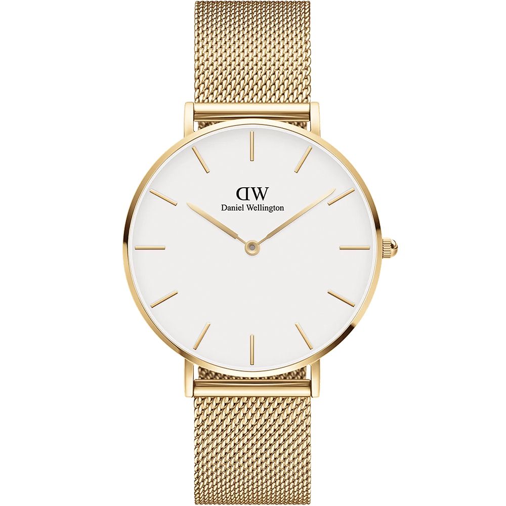 Daniel Wellington DW Petite Evergold 經典極簡美學米蘭帶女錶-32mm/金框(DW00100348)