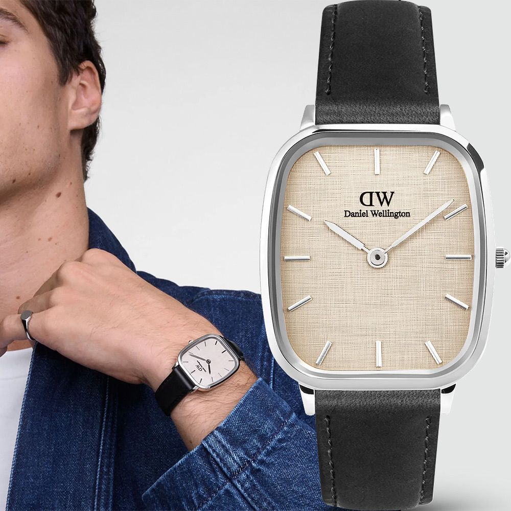 Daniel Wellington DW Marlon系列 復古經典方形手錶-32x36.3mm/銀框(DW00100813)