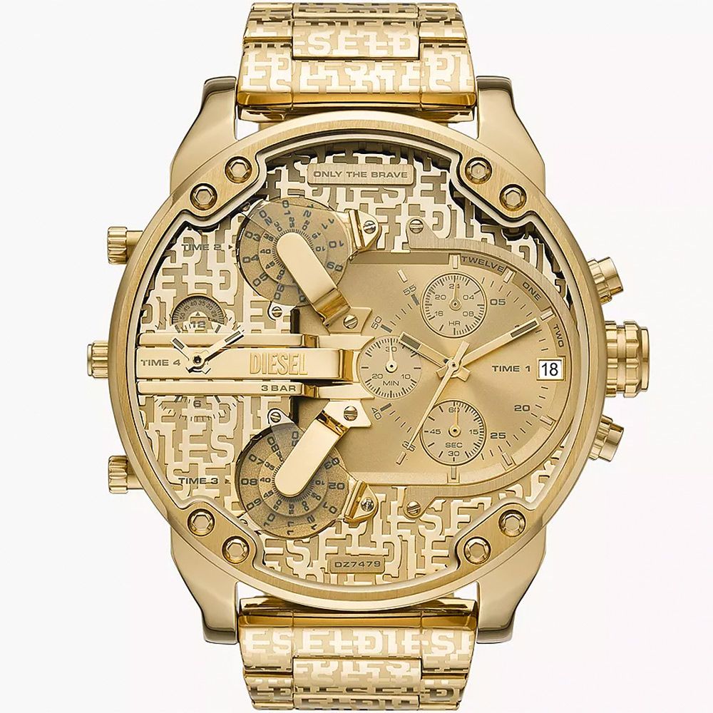 DIESEL Mr. Daddy 2.0 極致霸氣多時區計時手錶 男錶-57mm (DZ7479)