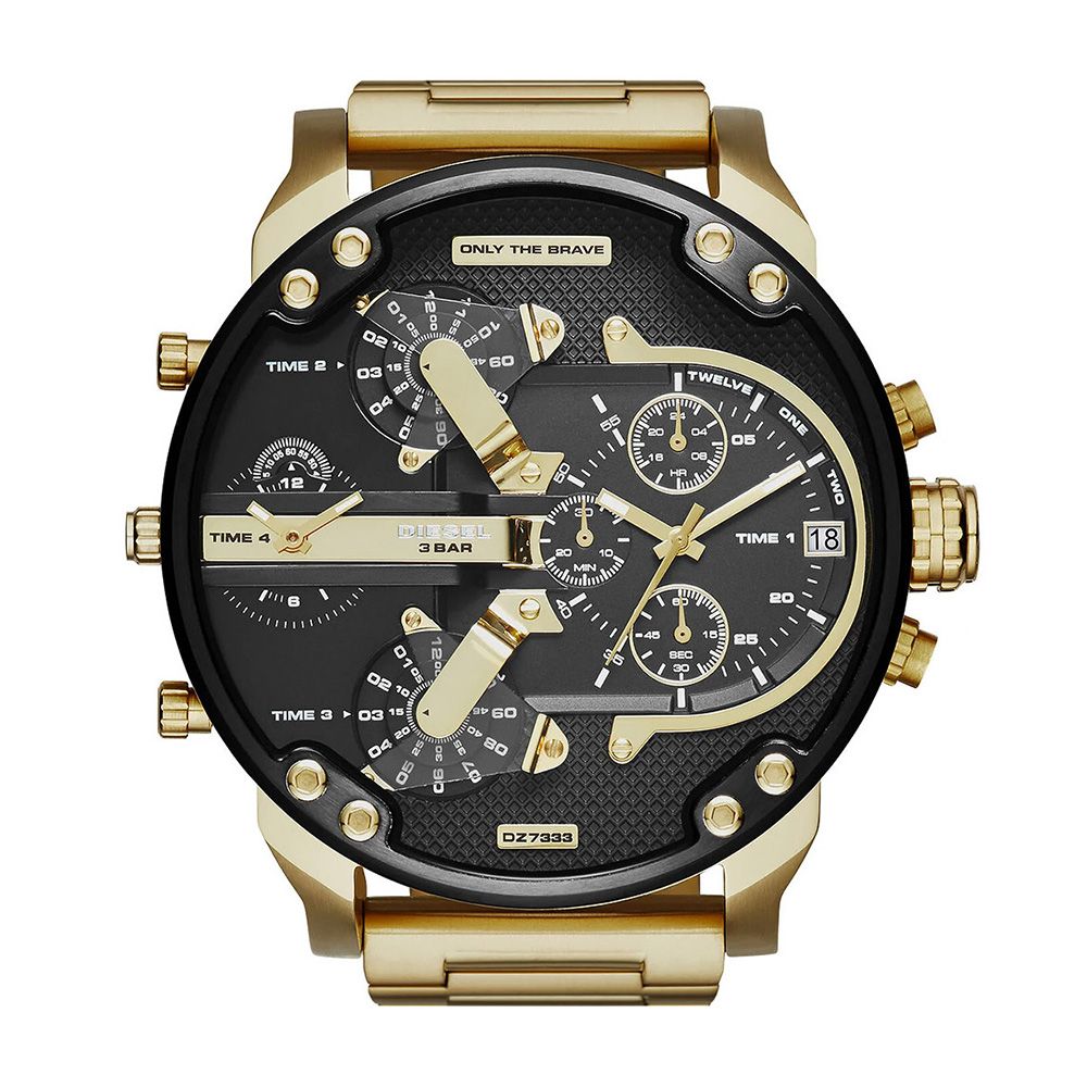 DIESEL Mr. Daddy 2.0 極致霸氣多時區計時手錶 男錶-57mm (DZ7333)