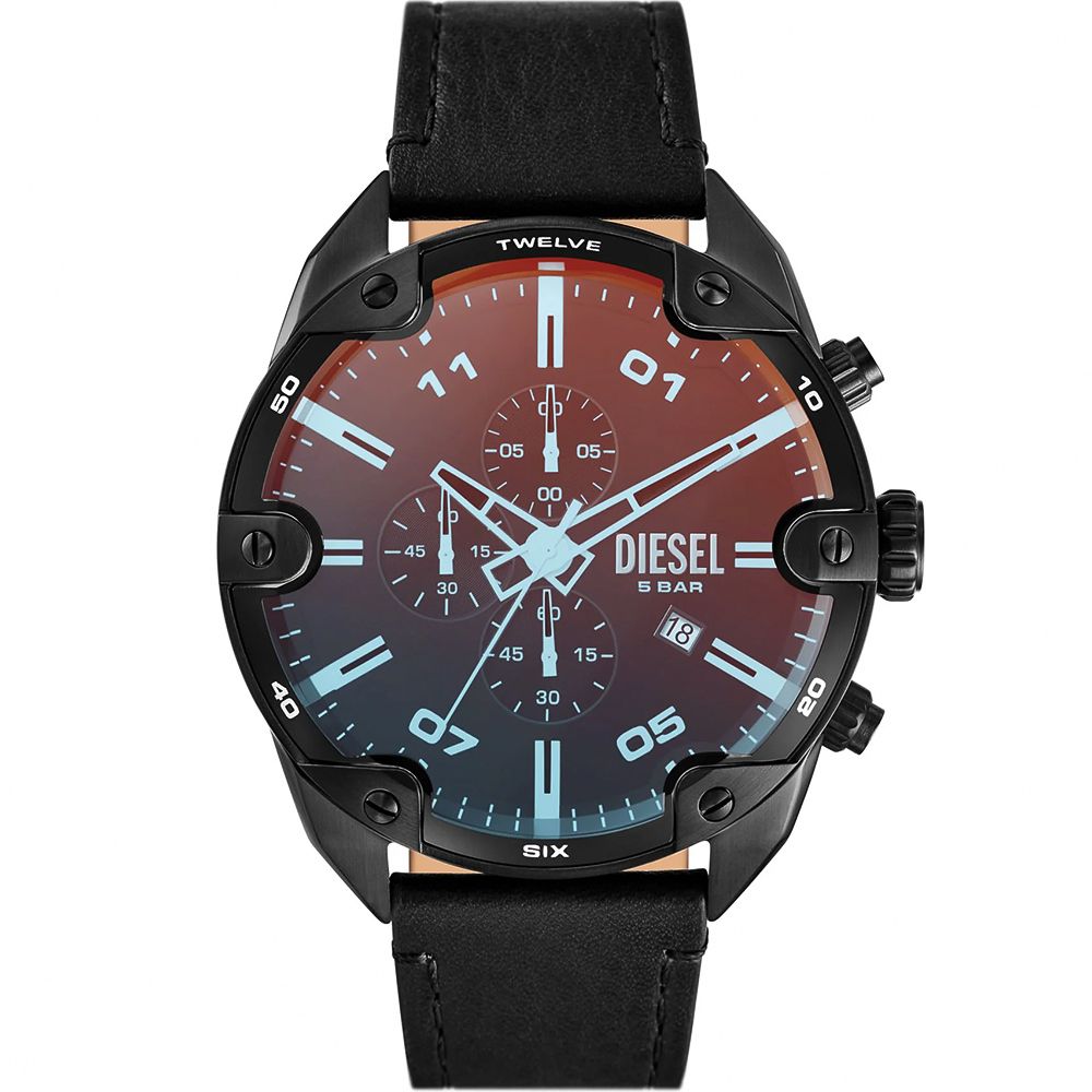 DIESEL Spiked 大錶徑個性三眼計時手錶 男錶-49mm (DZ4667)