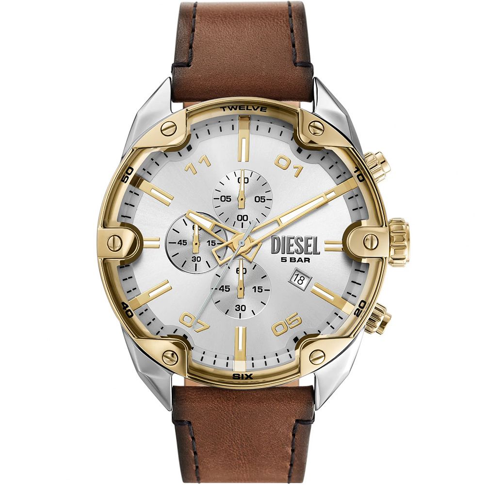 DIESEL Spiked 大錶徑個性三眼計時手錶 男錶-49mm(DZ4665)