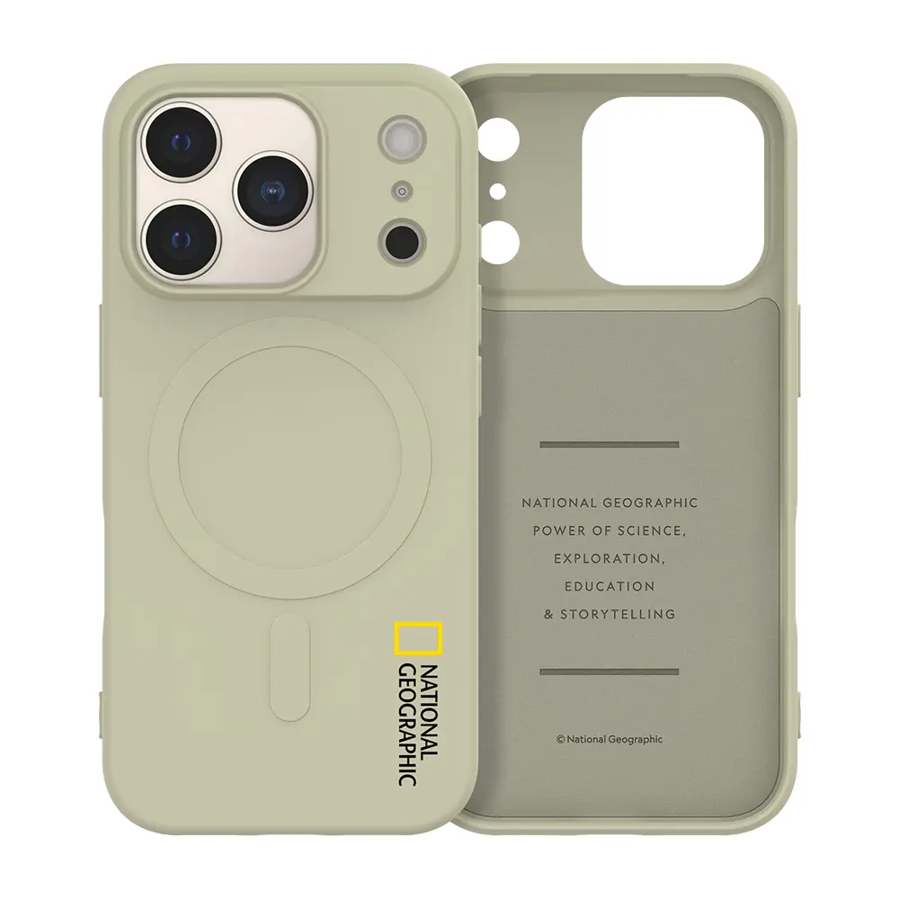 National Geographic Soft磁吸矽膠保護殼/ iPhone 17 ProMax/ 米色