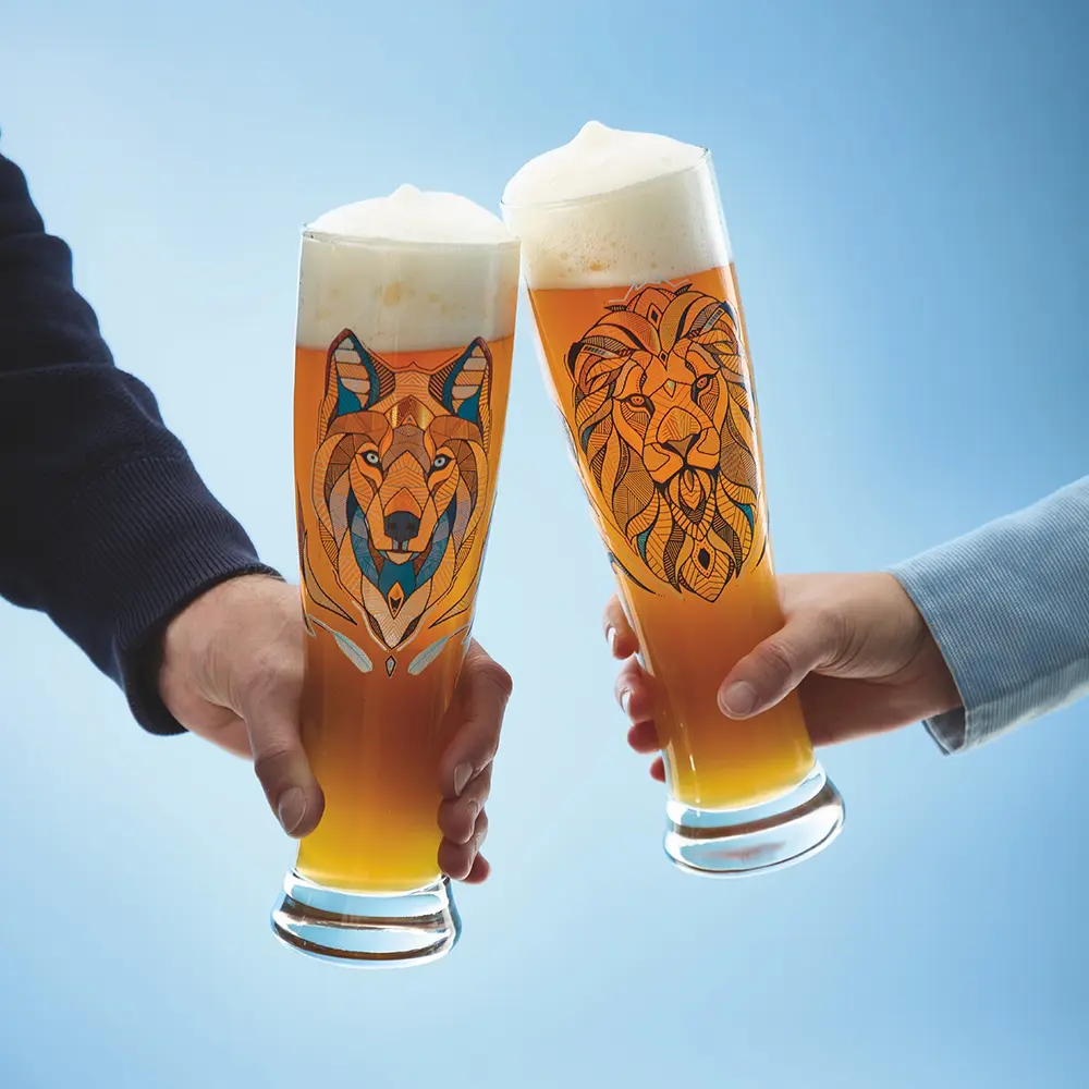 【德國 RITZENHOFF】傳承時光系列- 獅與狼傳說小麥啤酒對杯(兩入)/ 646 ml