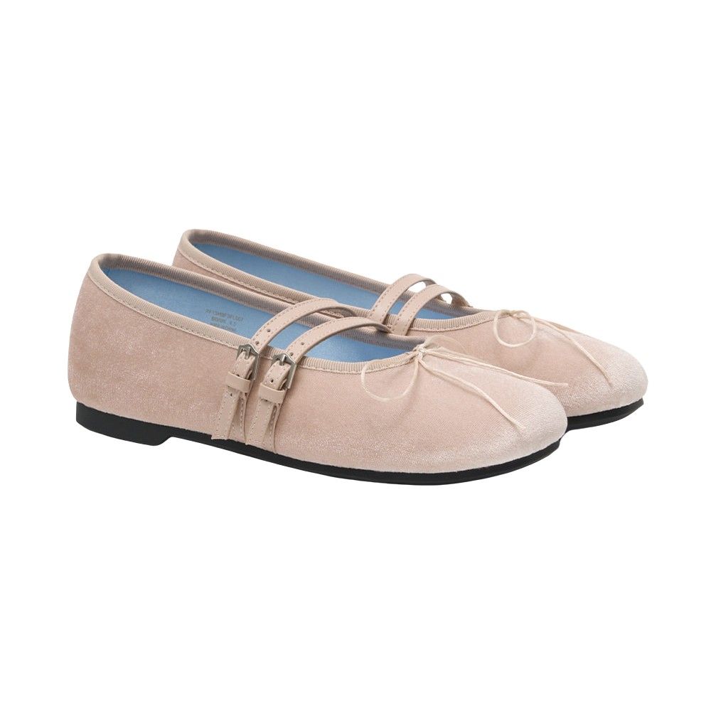 韓國 ROCKFISH SQUARE TOE TWO STRAP MARYJANES VELVET 女款 方頭雙帶瑪莉珍鞋/ 粉紅色PINK/ 預購 24 cm