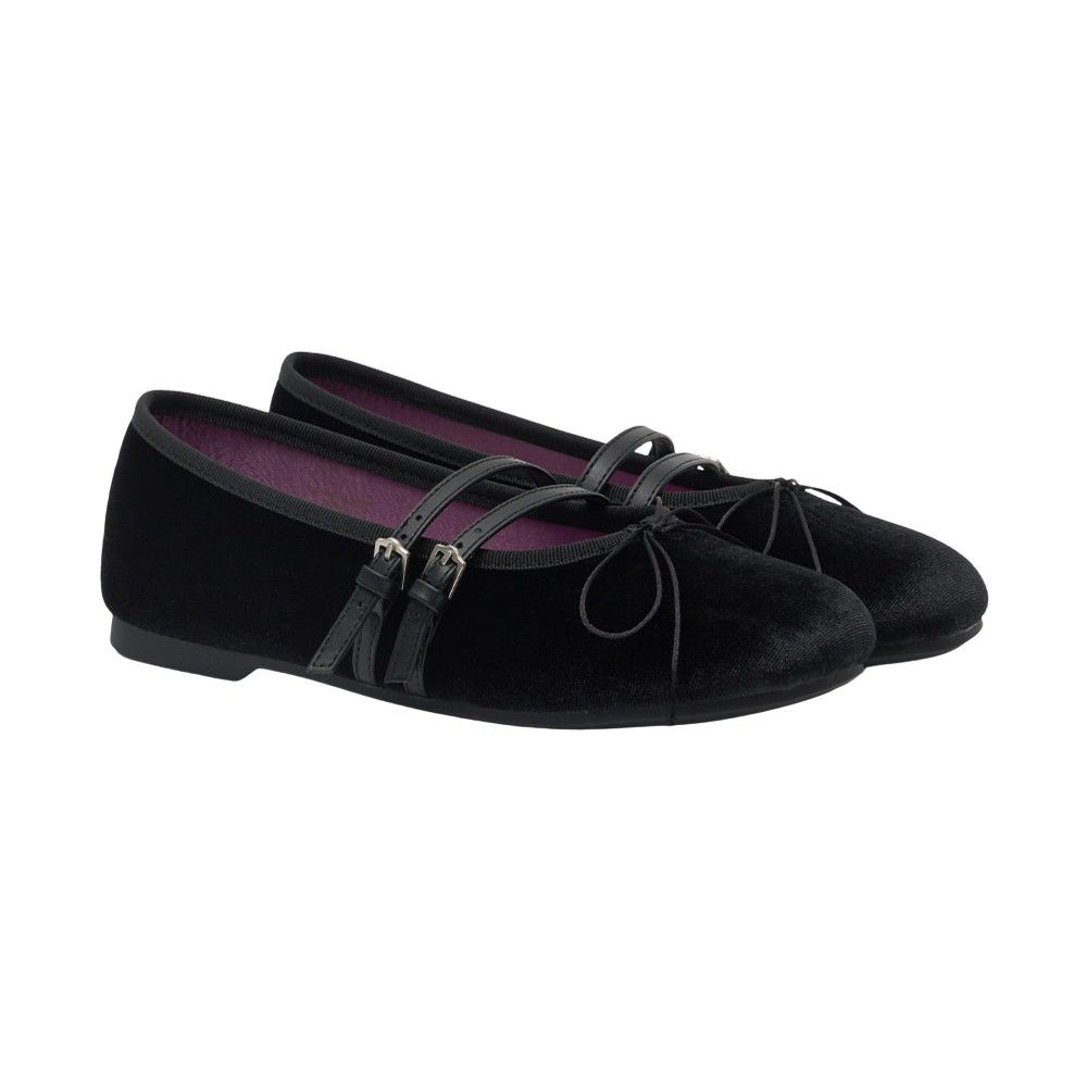 韓國 ROCKFISH SQUARE TOE TWO STRAP MARYJANES VELVET 女款 方頭雙帶瑪莉珍鞋/ 黑色BLACK/ 預購 23 cm