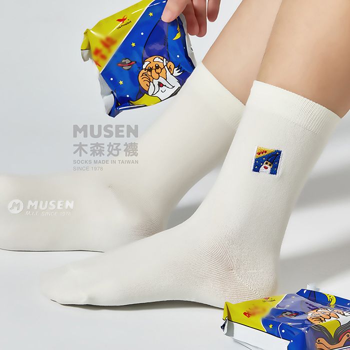 木森好襪 台灣印象刺繡襪/ 科學麵/ 珍珠白