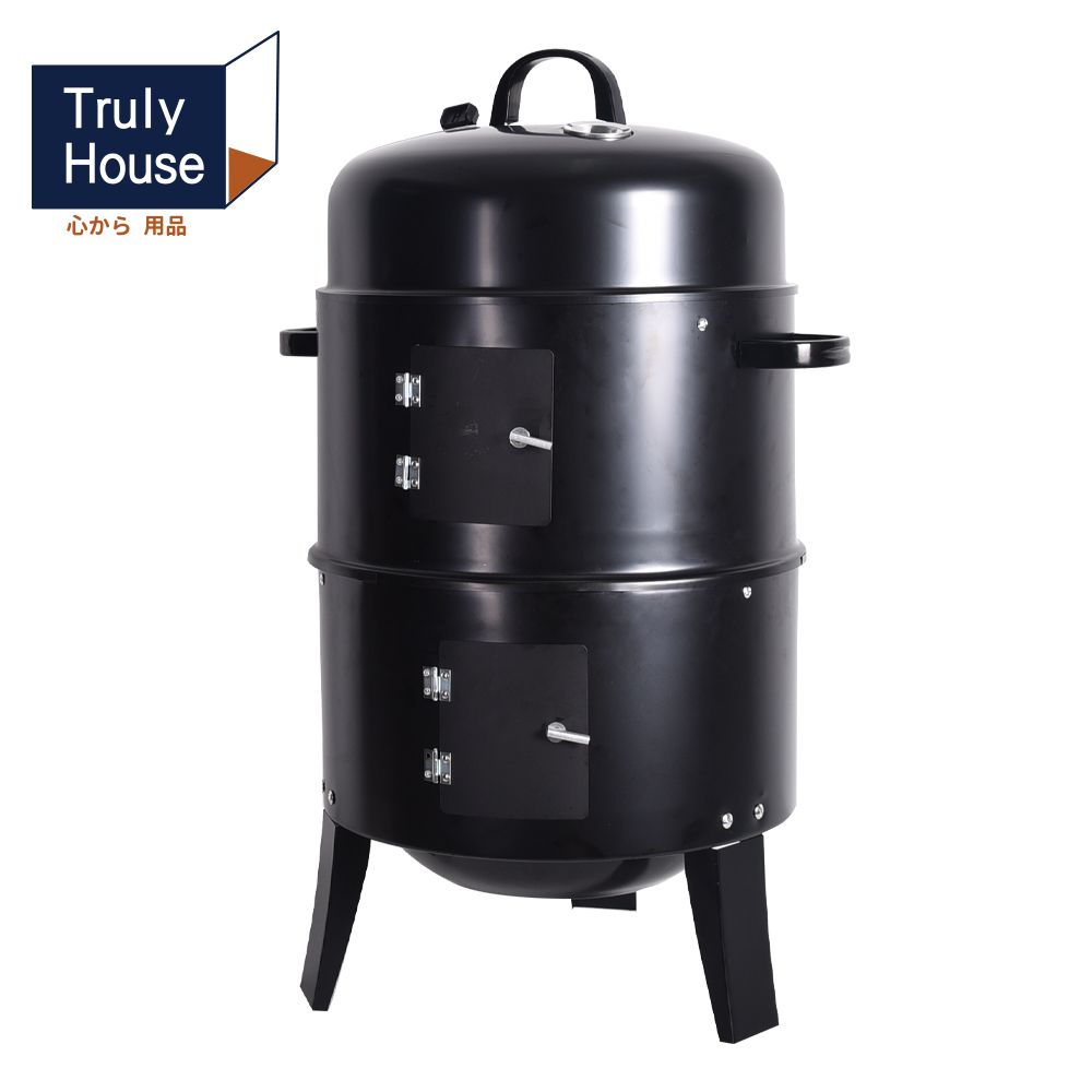 【Truly House】戶外煙燻雙層烤肉爐 煙燻爐 燒烤爐 中秋 露營 戶外