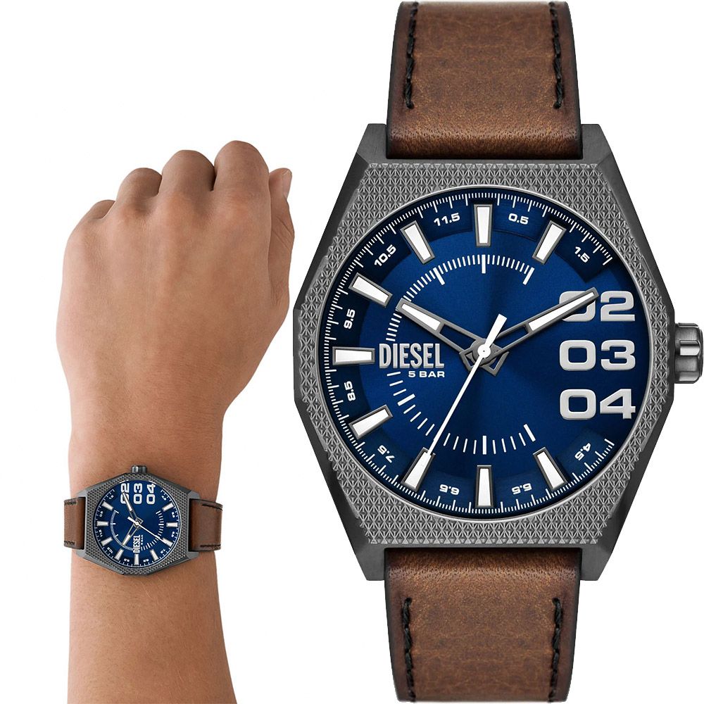 DIESEL Scraper 八角工業風手錶 男錶-42mm (DZ2189)