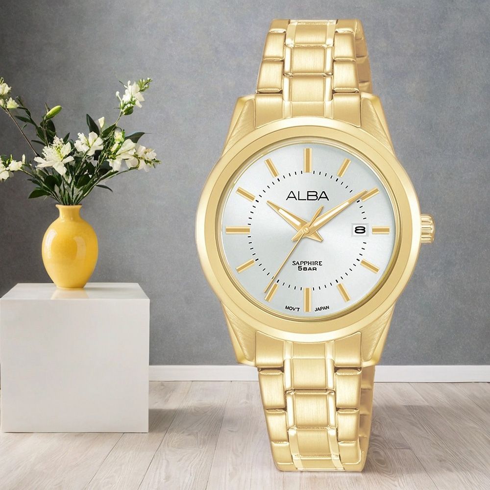 ALBA Prestige 簡約時尚大三針女錶-30mm (AH7EE6X1/VJ22-X444G)
