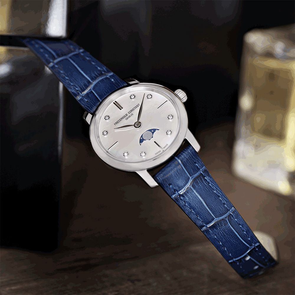 CONSTANT 康斯登 Slimline 鑽石月相石英女錶 (FC-206MPWD1S6)