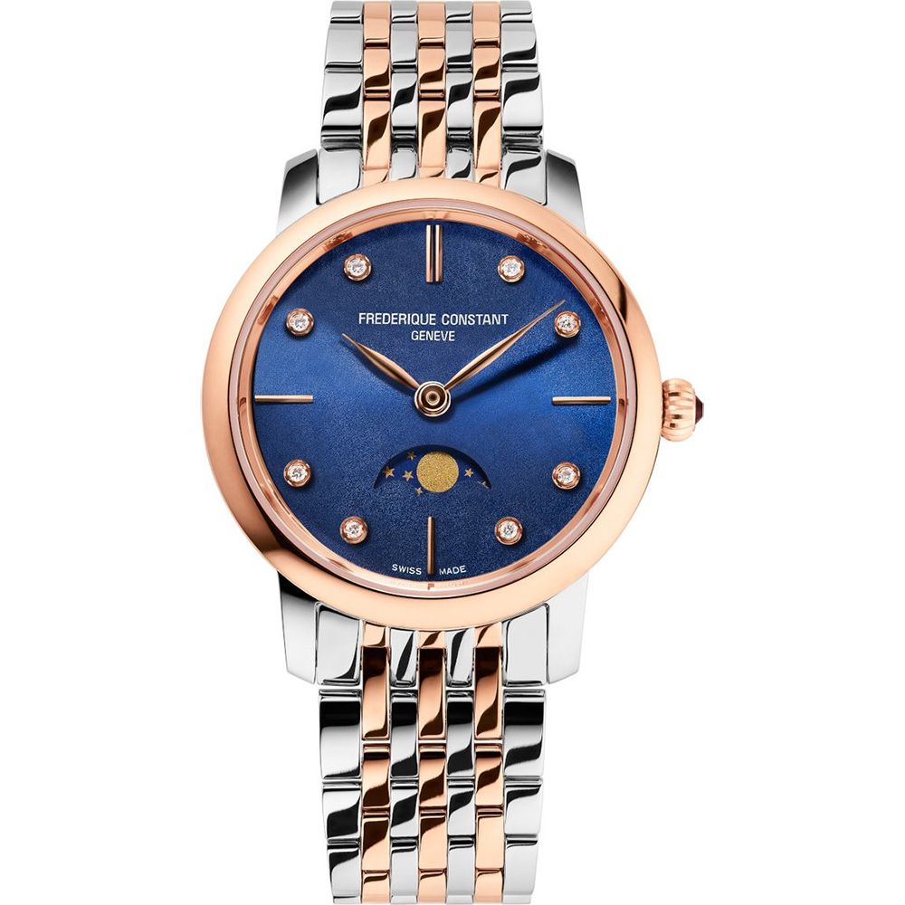 CONSTANT 康斯登 Slimline 鑽石月相石英女錶 (FC-206ND1S2B)
