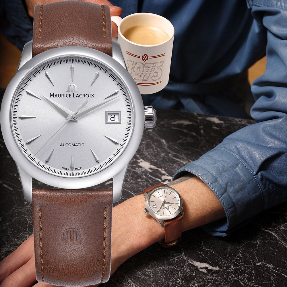 Maurice Lacroix 艾美錶 1975 系列 優雅復古日期機械錶 女錶-36mm(756007-SS001-130-3)