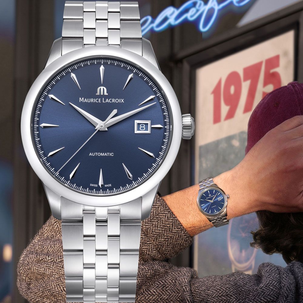 Maurice Lacroix 艾美錶 1975 系列 優雅復古日期機械錶 男錶-40mm (756008-SS002-430-1)