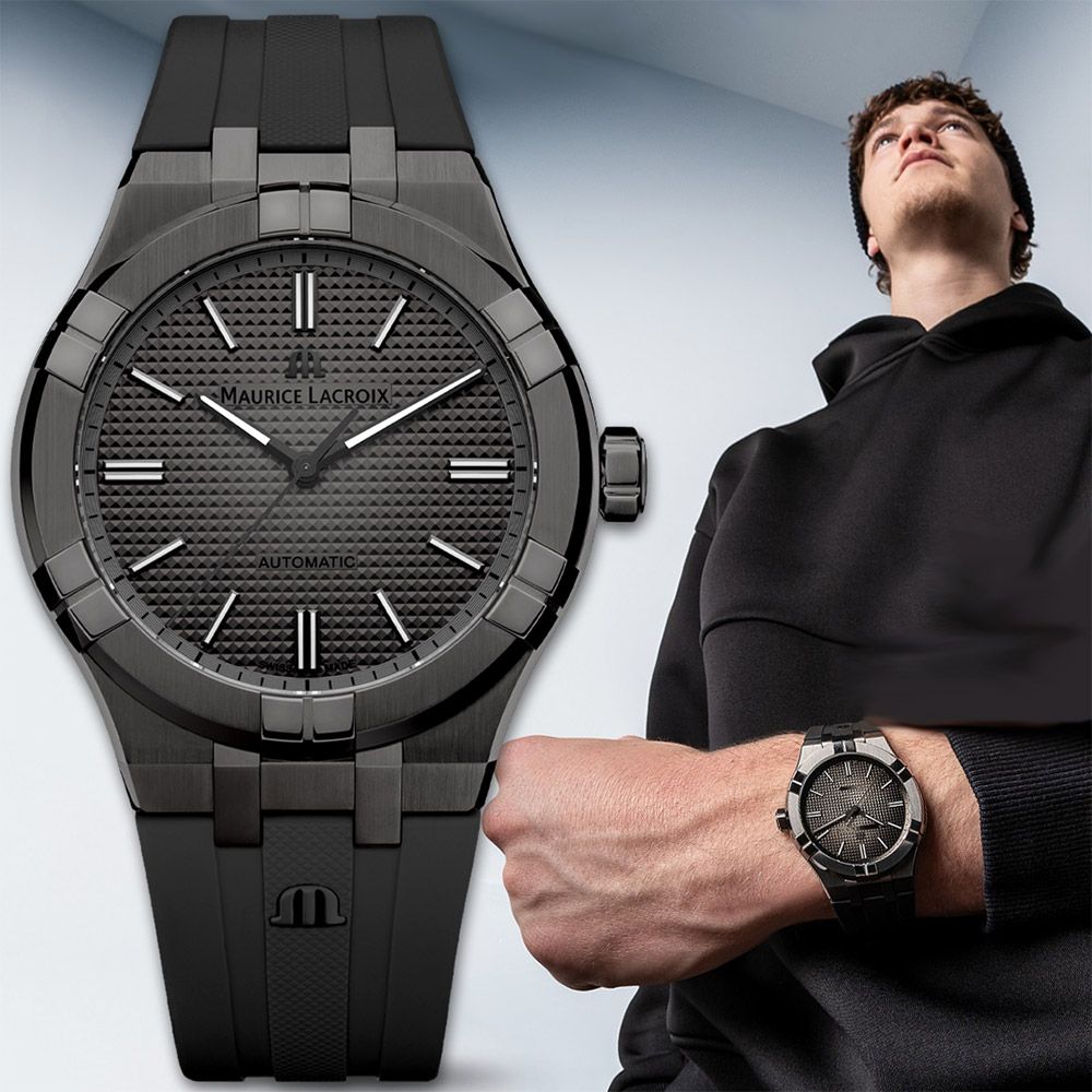 Maurice Lacroix 艾美錶 AIKON PVD 限量200米機械錶-鐵灰/42mm (AI6008-PVB00-330-2)