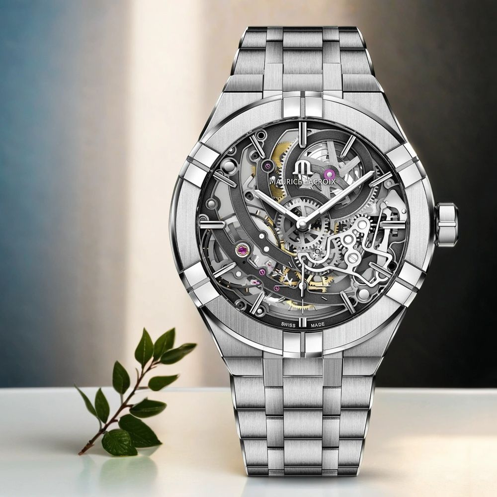 Maurice Lacroix 艾美錶 AIKON Skeleton 小秒針鏤空機械錶-45mm (AI6028-SS002-030-1)