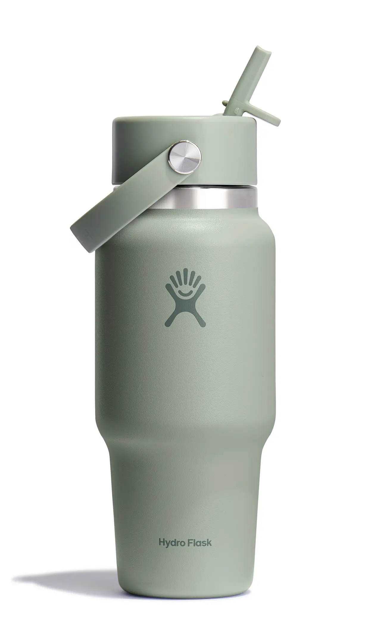 Hydro Flask 24oz寬口提環吸管隨行杯/ 灰綠