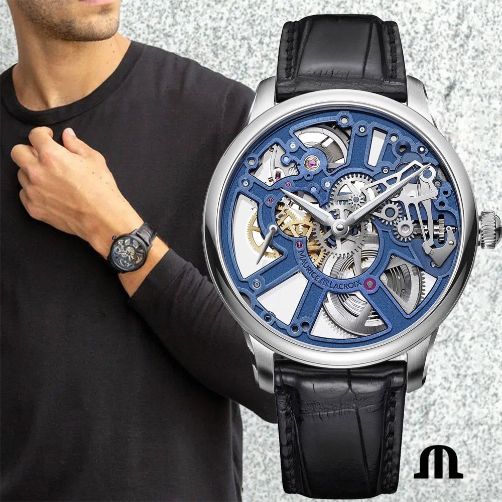 Maurice Lacroix 艾美錶 Masterpiece Skeleton 鏤空手上鍊機械錶-43mm (MP7228-SS001-004-1)