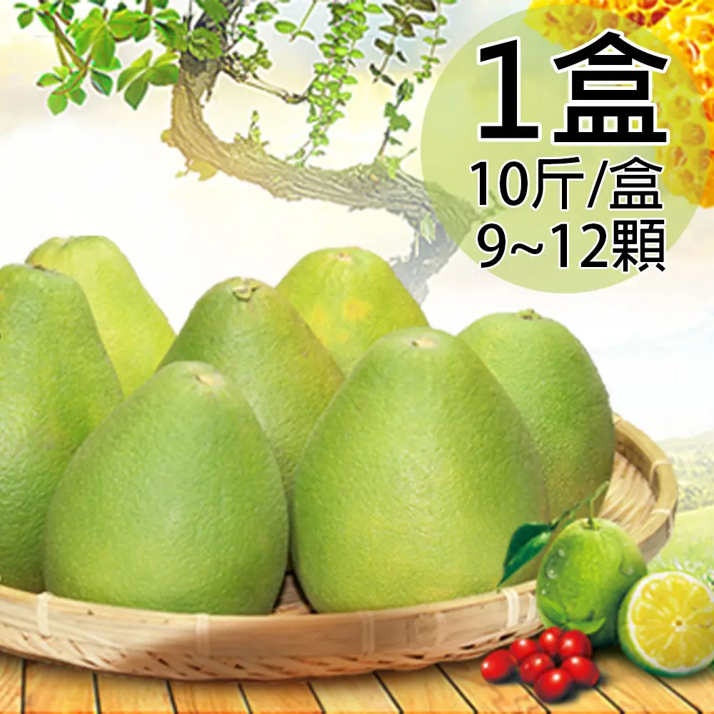 【一等鮮】麻豆文旦禮盒1盒(9~12粒/10斤/盒)/ 免運