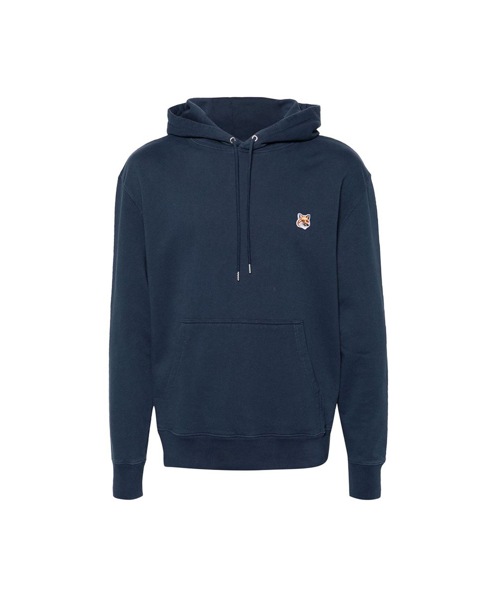MAISON KITSUNÉ 午夜藍狐狸頭LOGO經典連帽衛衣/中性/ M