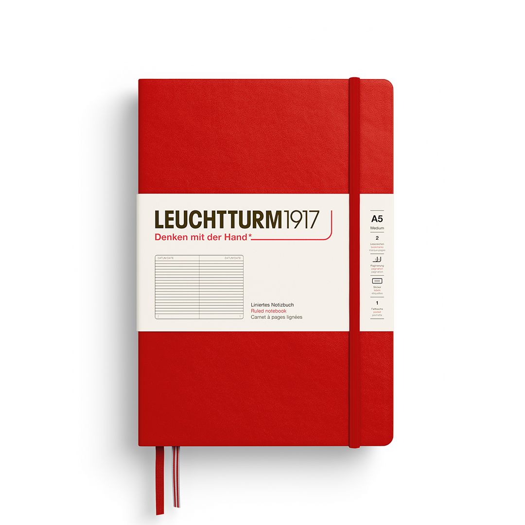 德國 LEUCHTTURM1917 硬殼筆記本/ A5/ 櫻桃/ 橫線