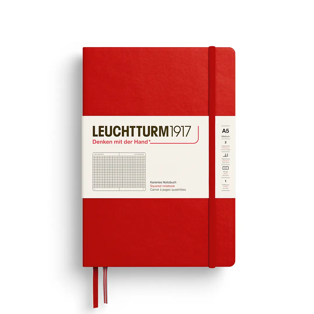 德國 LEUCHTTURM1917 硬殼筆記本/ A5/ 櫻桃/ 方格