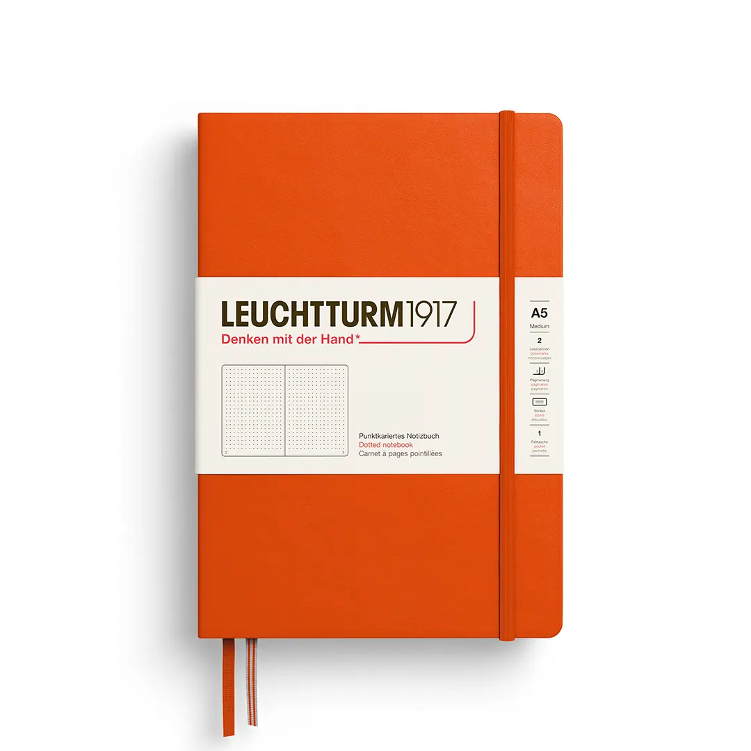 德國 LEUCHTTURM1917 硬殼筆記本/ A5/ 南瓜/ 方點
