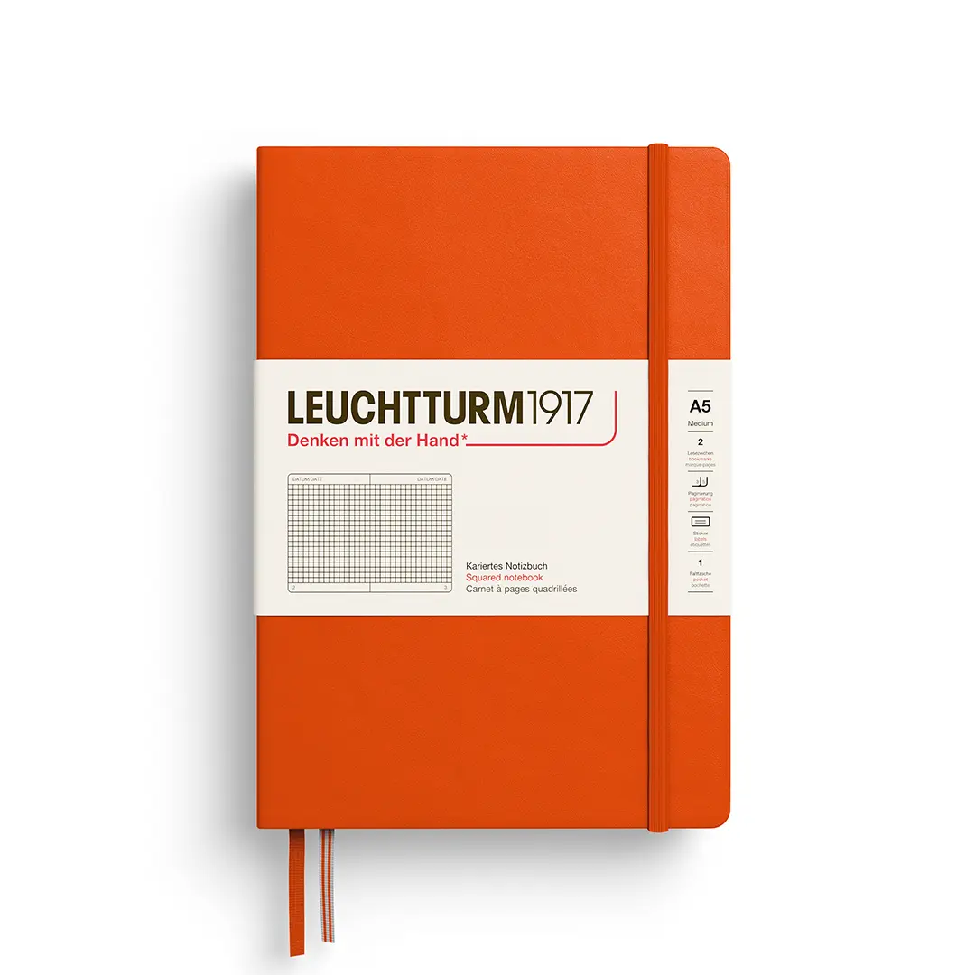 德國 LEUCHTTURM1917 硬殼筆記本/ A5/ 南瓜/ 方格