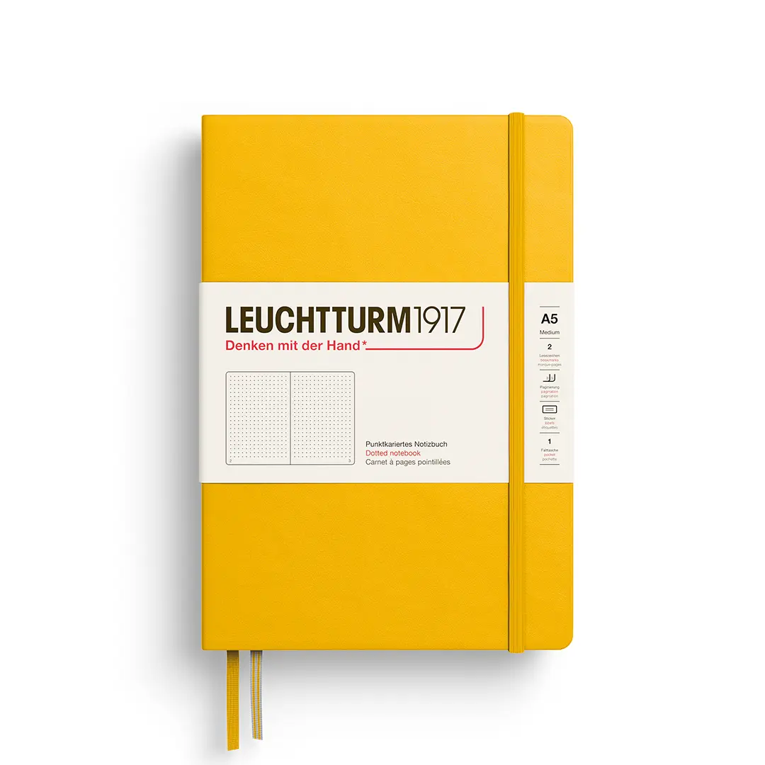 德國 LEUCHTTURM1917 硬殼筆記本/ A5/ 向日葵/ 方點