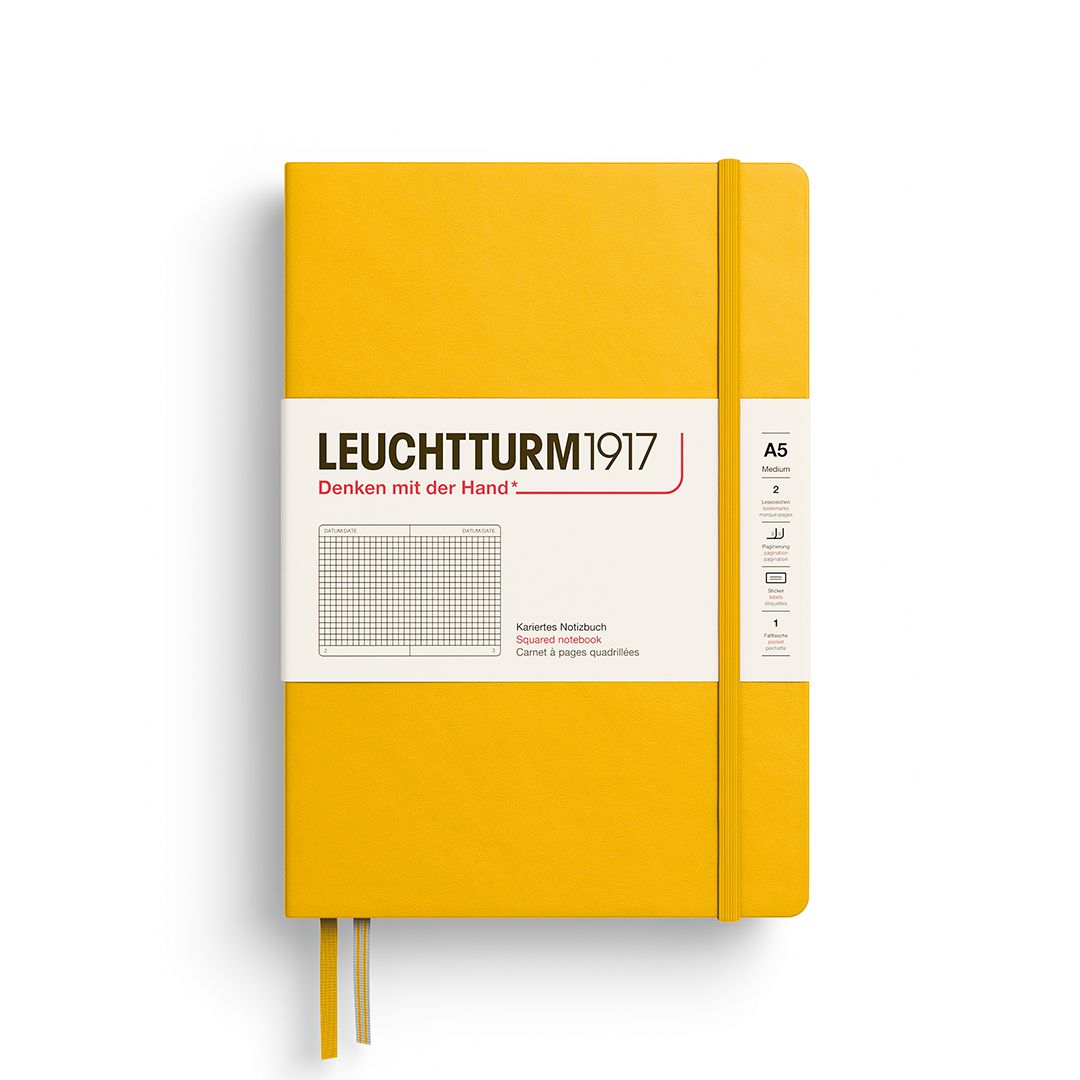 德國 LEUCHTTURM1917 硬殼筆記本/ A5/ 向日葵/ 方格