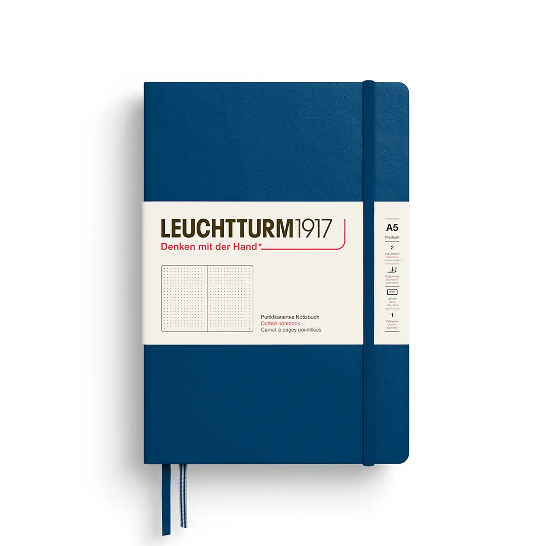 德國 LEUCHTTURM1917 硬殼筆記本/ A5/ 靛藍/ 方點