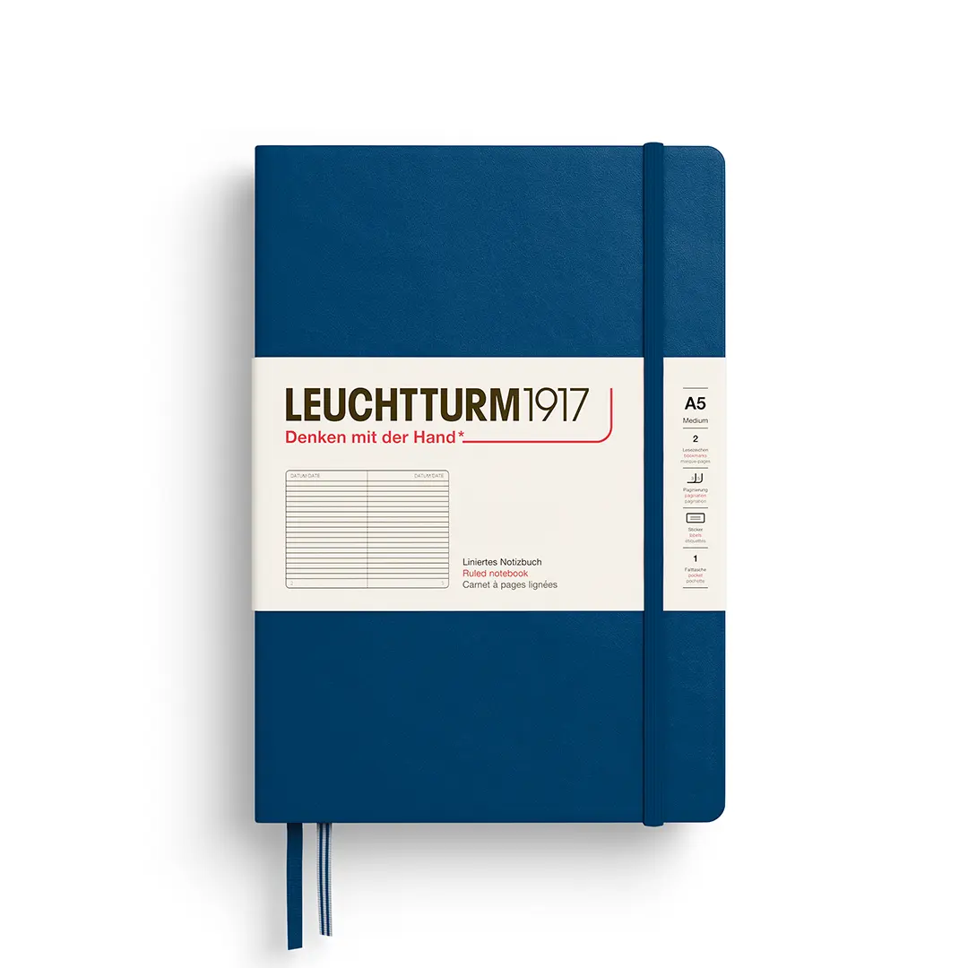 德國 LEUCHTTURM1917 硬殼筆記本/ A5/ 靛藍/ 橫線