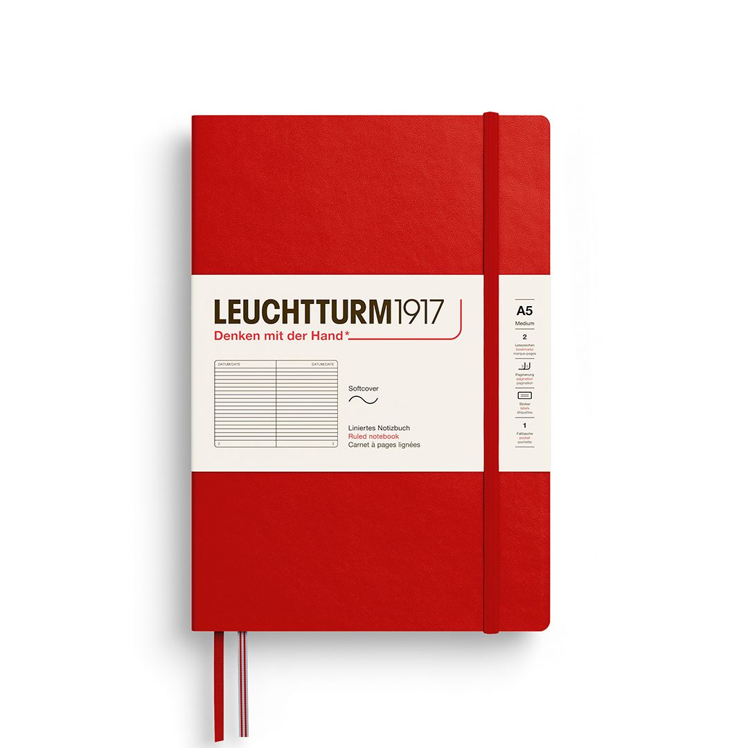 德國 LEUCHTTURM1917 軟殼筆記本/ A5/ 櫻桃/ 橫線