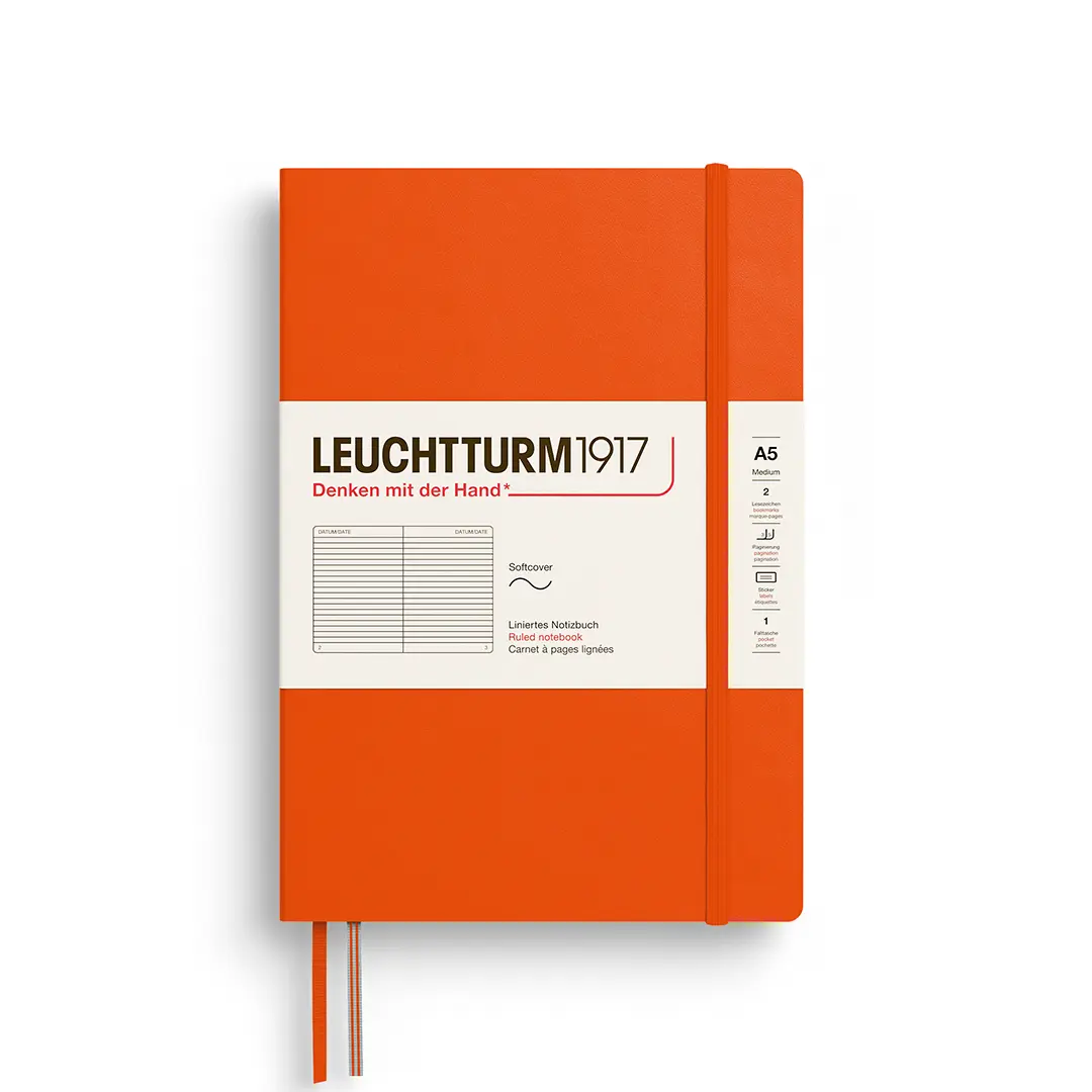 德國 LEUCHTTURM1917 軟殼筆記本/ A5/ 南瓜/ 橫線