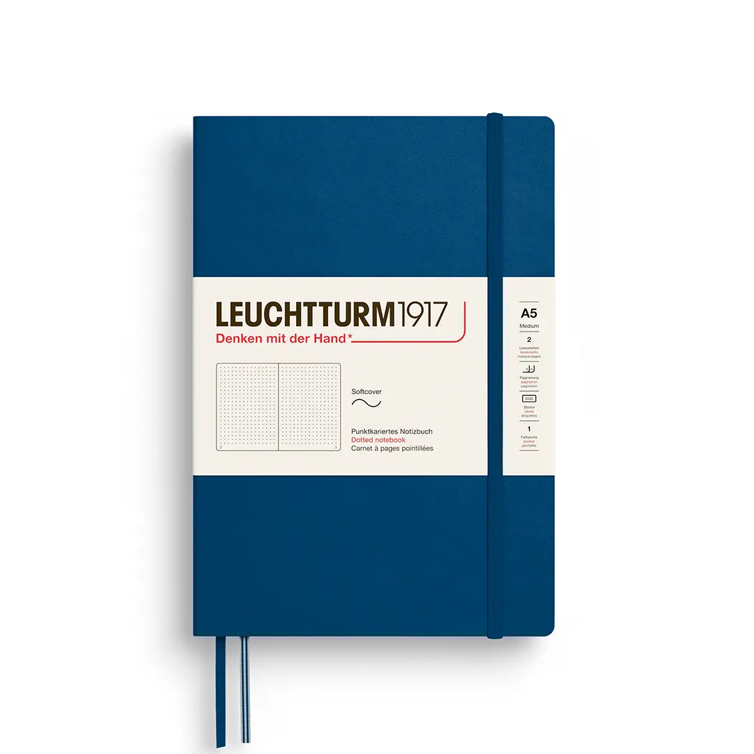 德國 LEUCHTTURM1917 軟殼筆記本/ A5/ 靛藍/ 方點