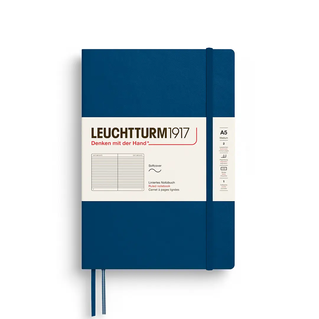 德國 LEUCHTTURM1917 軟殼筆記本/ A5/ 靛藍/ 橫線