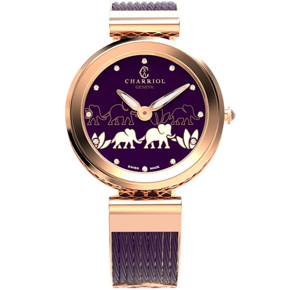 CHARRIOL 夏利豪 Forever Elephant 永恆大象鋼索手錶-32mm 尺寸SM(錶帶14-15cm) (FE32A02013)