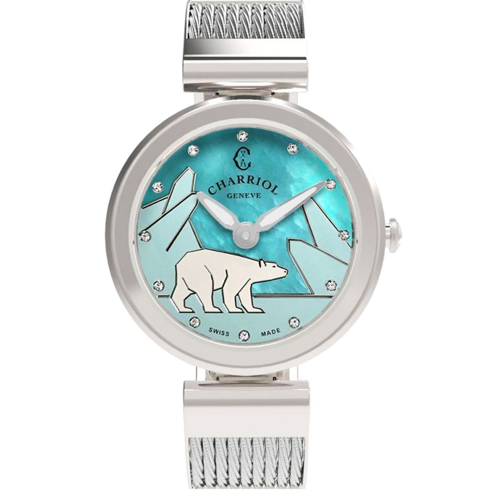 CHARRIOL 夏利豪 Forever Polar Bear 永恆北極熊鋼索手錶-32mm 尺寸XS(錶帶12-13cm) (FE32101026)