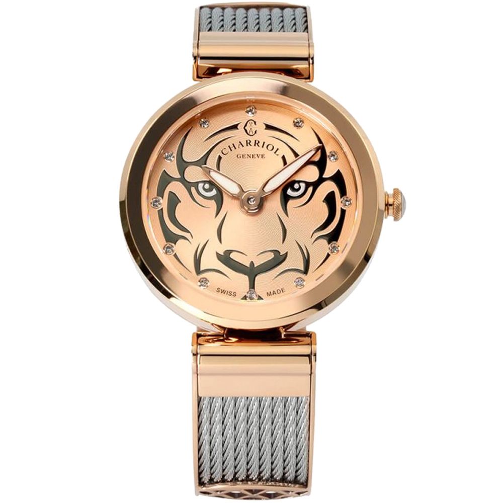 CHARRIOL 夏利豪 Forever Tiger 永恆老虎鋼索手錶-32mm 尺寸XS(錶帶12-13cm) (FE32102029)