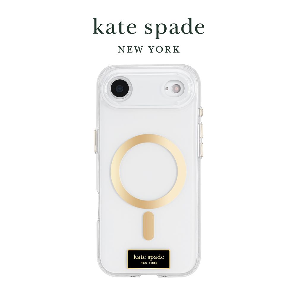 【kate spade】iPhone 17系列 精品磁吸防摔殼 經典透明支架款/ iPhone Air