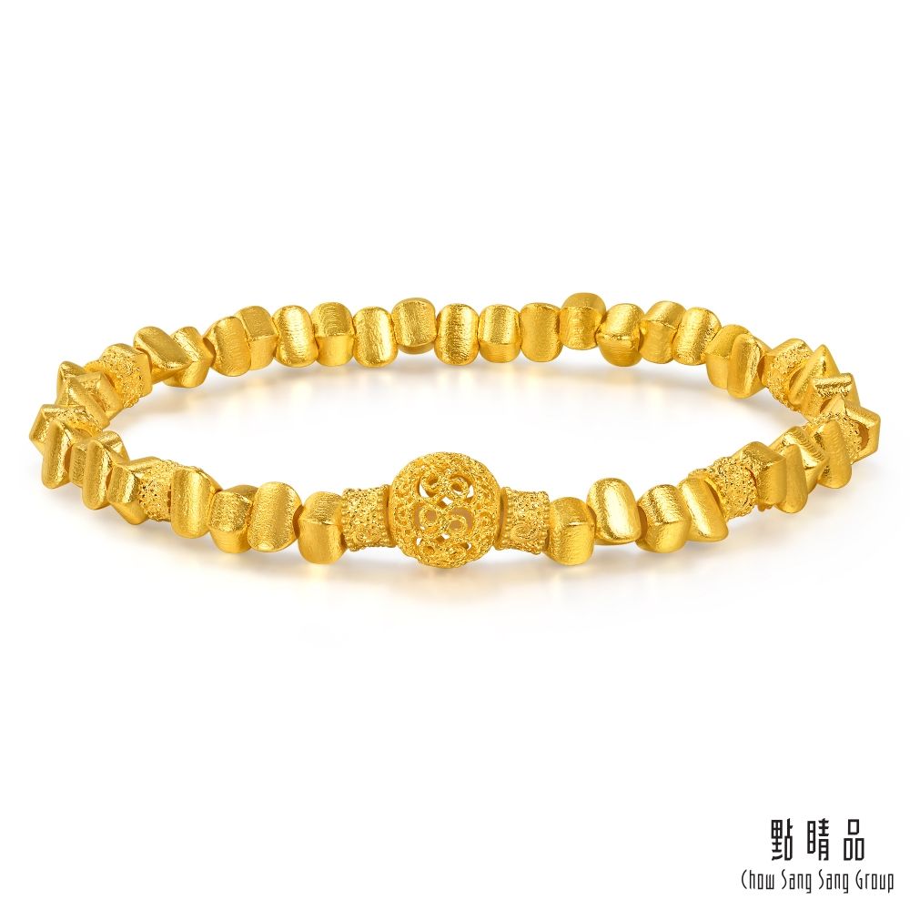 點睛品 玲瓏繡球 黃金手鍊_計價黃金(06)