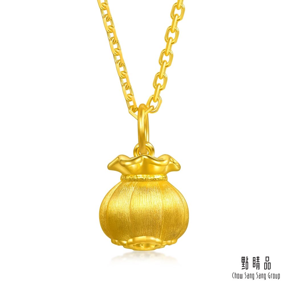 【網路獨家款】點睛品 南瓜紋小錢袋 黃金吊墜_計價黃金