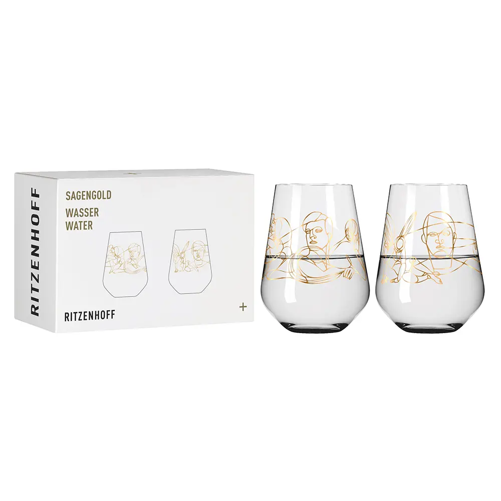 【德國 RITZENHOFF】傳奇黃金系列- 希臘神話水酒/對杯/ 540ml