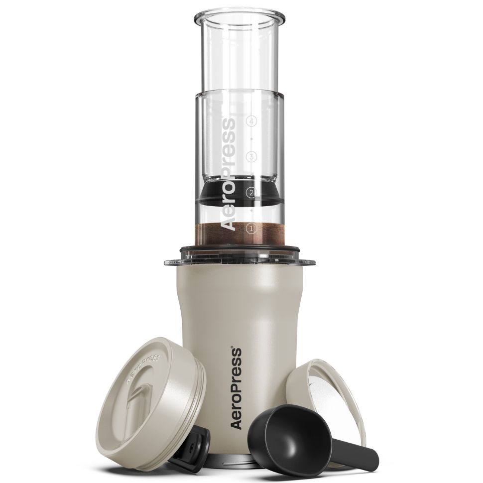 AeroPress 愛樂壓Go Plus 終極旅行保溫版 美國製造 免插電咖啡機/ 奶油白