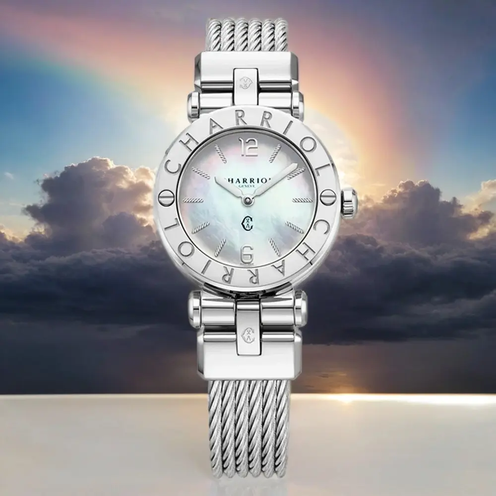CHARRIOL 夏利豪 St-Tropez 鋼索女錶 手錶-28mm 尺寸L(錶帶:17~18cm) (CR28S.590.002)